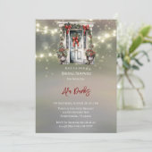 Groene Rode Berry Decor Deurlicht Vrijgezellenfees Kaart (Staand voorkant)