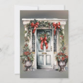 Groene Rode Berry Decor Deurlicht Vrijgezellenfees Kaart (Achterkant)