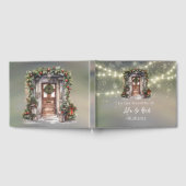 Groene Rode Berry Decorated Door Light Wedding Gastenboek (Volledig)