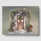 Groene Rode Berry Decorated Door Light Wedding Gastenboek (Achterkant)