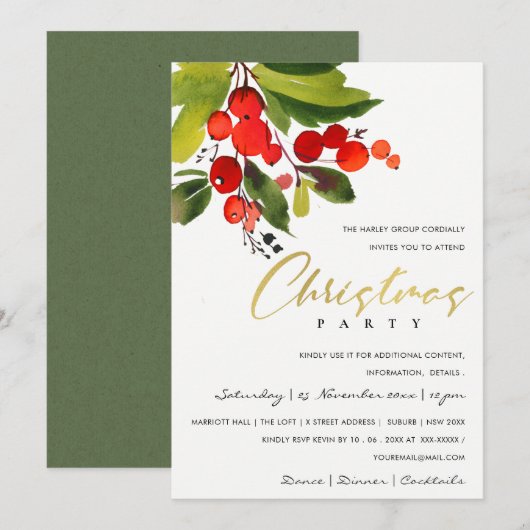 GROENE RODE BES CORPORATE KERSTPARTY KAART (Voorkant / Achterkant)