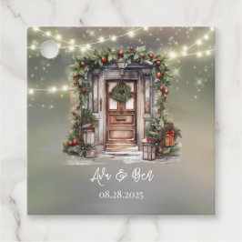 Groene rode bessen versierd deurlicht dank u bedankjes labels