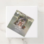 Groene rode bessen versierd deurlicht dank u bedankjes labels (In situ)