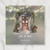 Groene rode bessen versierd deurlicht dank u bedankjes labels (Voorkant)