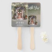 Groene rode bessen versierd deurlicht dank u handwaaier (Voorkant en achterkant)