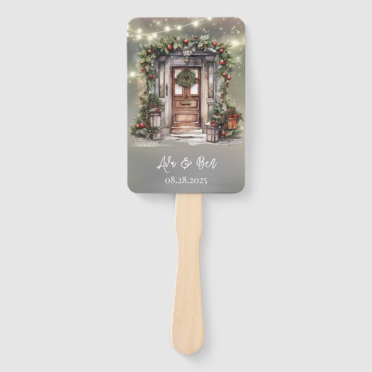 Groene rode bessen versierd deurlicht dank u handwaaier (Voorkant)