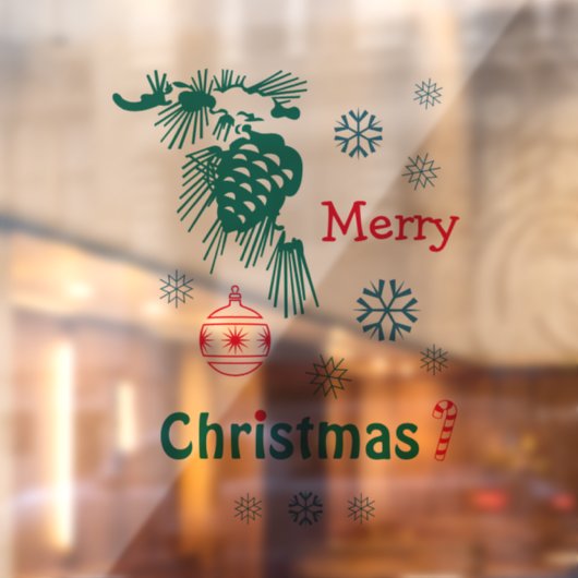 Groene Rode Blauwe Kerst Raamsticker (Vel 2)