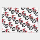 Groene, rode, blauwe, vuile motorfiets inpakpapier vel (Voorkant 2)