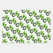 Groene, rode, blauwe, vuile motorfiets inpakpapier vel (Voorkant)