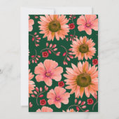 Groene Rode Bloemen Waterverf Vakantie Kaart (Achterkant)