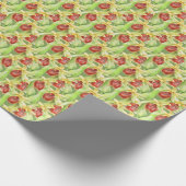 Groene rode botanica orchidee waterverf cadeaupapier (Hoek)