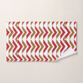 Groene rode Chevron Stripe Pattern Bad Handdoek (Handdoek)