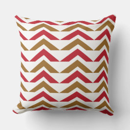 Groene rode Chevron Stripe Pattern Kussen