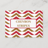 Groene rode Chevron Stripe Pattern Visitekaartje (Voorkant)