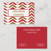 Groene rode Chevron Stripe Pattern Visitekaartje (Voorkant / Achterkant)