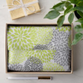 Groene rode dahlias floral tissuepapier (Geschenk)