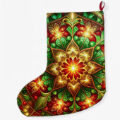 Groene Rode Decoratie Kerst Holiday Sock Grote Kerstsok (Achterkant)