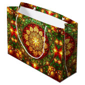 Groene rode decoratieve cadeautas voor feestdagen (Achterkant Gekanteld)