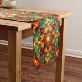 Groene rode decoratieve Holiday tafelloper