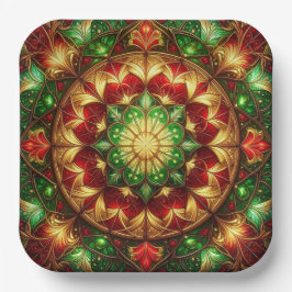 Groene rode decoratieve kerst feestdag papieren bo bordje