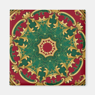 Groene rode decoratieve kerstmagneet magneet