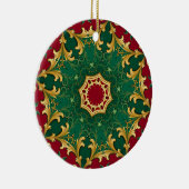 Groene rode decoratieve kerstvakantie keramisch ornament (Rechts)