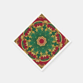 Groene rode decoratieve kerstvakantie servet (Hoek)