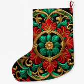 Groene Rode Decoratieve Kerstvakantie Stocking Grote Kerstsok (Achterkant)
