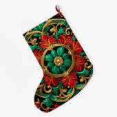 Groene Rode Decoratieve Kerstvakantie Stocking Grote Kerstsok (Achterkant (Hangend))