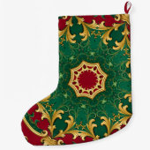 Groene Rode Decoratieve Kerstvakantie Stocking Grote Kerstsok (Achterkant)