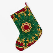 Groene Rode Decoratieve Kerstvakantie Stocking Grote Kerstsok (Achterkant (Hangend))