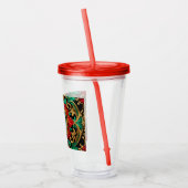Groene Rode Decoratieve Vakantie Acryl Tumbler Acryl Drinkbeker (Links)