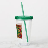 Groene Rode Decoratieve Vakantie Acryl Tumbler Acryl Drinkbeker (Links)