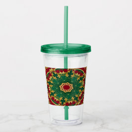 Groene Rode Decoratieve Vakantie Acryl Tumbler Acryl Drinkbeker