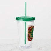 Groene Rode Decoratieve Vakantie Acryl Tumbler Acryl Drinkbeker (Rechts)