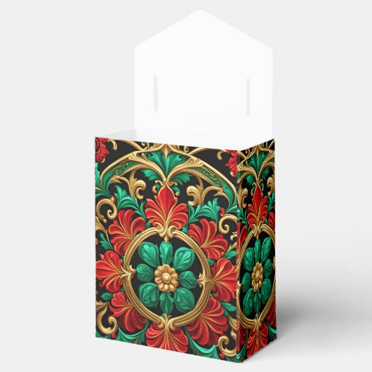 Groene Rode Decoratieve Vakantie Cadeaudoos Bedankdoosjes (Geopend)