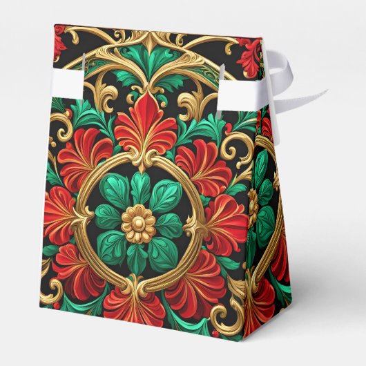 Groene Rode Decoratieve Vakantie Cadeaudoos Bedankdoosjes (Achterkant)