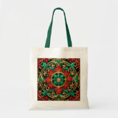 Groene rode decoratieve vakantie Canvas tas (Voorkant)