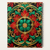 Groene rode decoratieve vakantie planner (Achterkant)