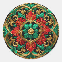 Groene rode decoratieve vakantie Sticker