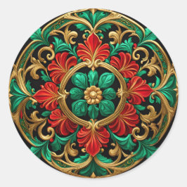 Groene rode decoratieve vakantie Sticker