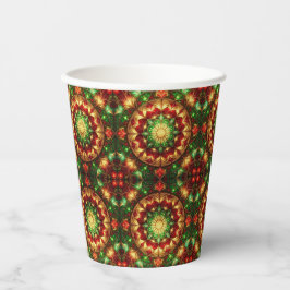 Groene Rode Decorative Kerst Vakantie Papieren Bek Bekers