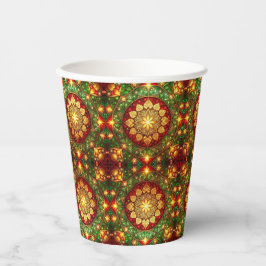 Groene Rode Decorative Kerst Vakantie Papieren Bek Bekers