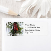 Groene rode dennen swag winter retour adres label (Insitu)