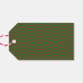 Groene & Rode Diagonale Lijnen Cadeaulabel (Achterkant Horizontaal)