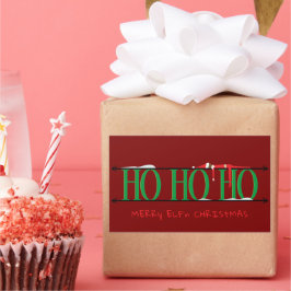 Groene & Rode Elf Shenanigans Rechthoekige Sticker