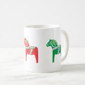 Groene, rode en blauwe Dalahäst Koffiemok (Voorkant rechts)