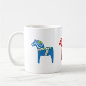 Groene, rode en blauwe Dalahäst Koffiemok (Links)