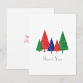 Groene, rode en blauwe Waterverf bomen Hartelijk d Bedankkaart (Voorkant / Achterkant)