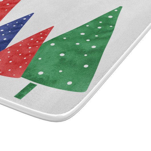 Groene, rode en blauwe Waterverf bomen Snijplank (Hoek)